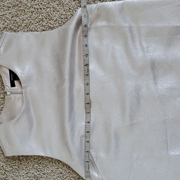 Forever 21 Sheath Shift Mini Dress Mod Retro Style Metallic Silver Cream - Picture 5 of 8